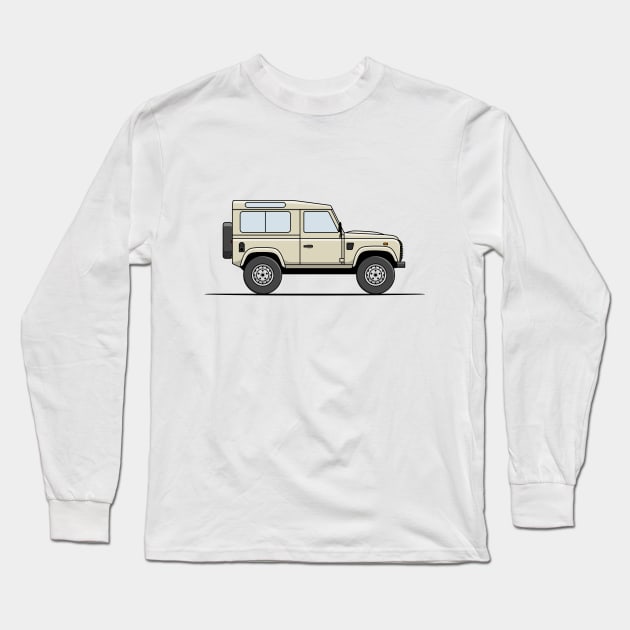 Land Rover Defender - Cream Long Sleeve T-Shirt by JingleSnitch